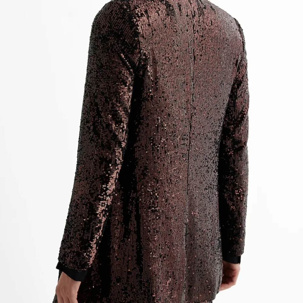 Express Sequin Open Front Boyfriend Blazer, Fully Lined, Size XL 16/18 - Picture 4 of 16